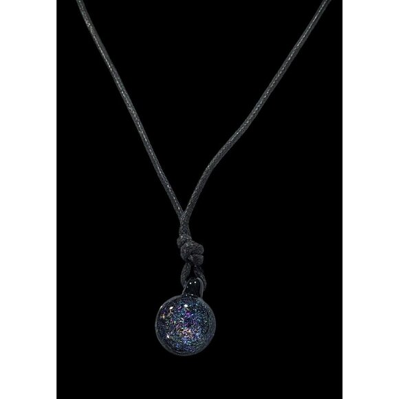 Whimsical Galaxy Dichroic Glass Pendant Necklace - Picture 3 of 8